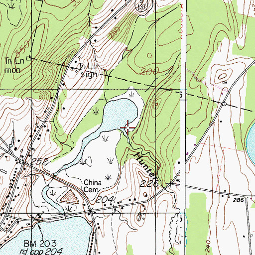 Topographic Map of Hunter Brook, ME