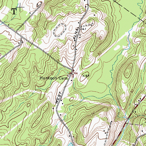 Topographic Map of Huntoon Cemetery, ME