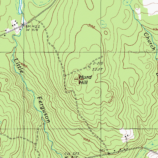 Topographic Map of Hurd Hill, ME