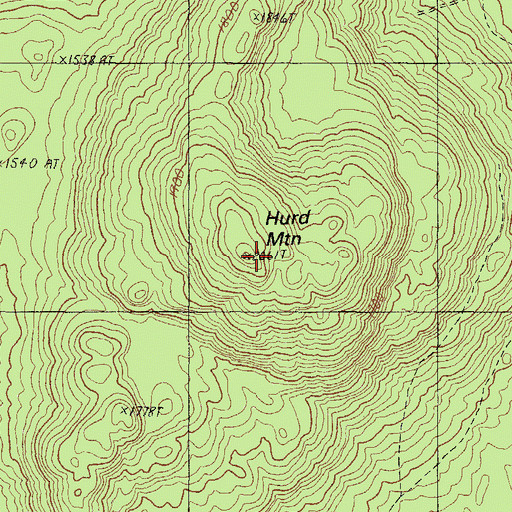 Topographic Map of Hurd Mountain, ME