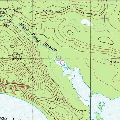Topographic Map of Hurd Pond Stream, ME