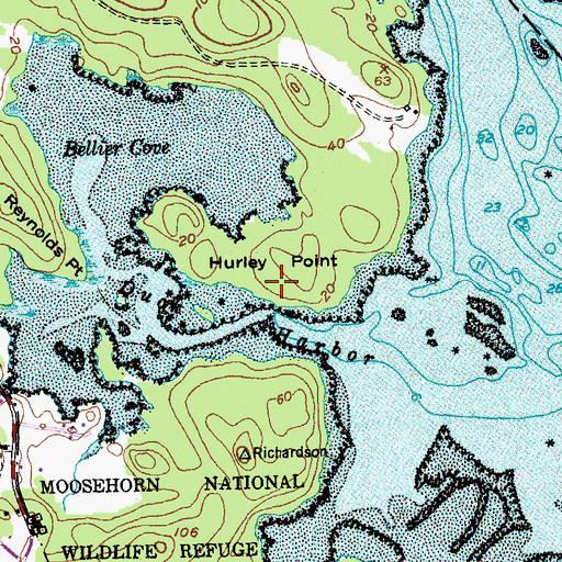 Topographic Map of Hurley Point, ME