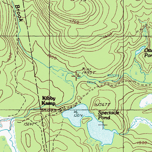 Topographic Map of Hurricane Brook, ME