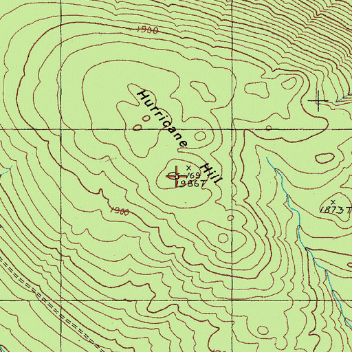 Topographic Map of Hurricane Hill, ME