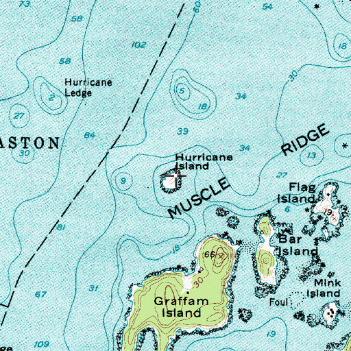 Topographic Map of Hurricane Island, ME