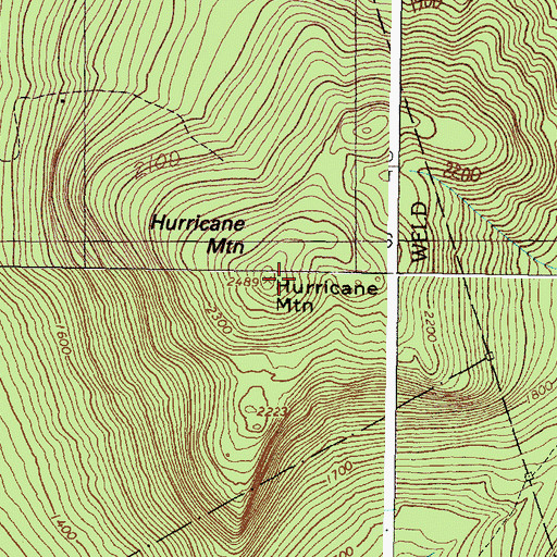 Topographic Map of Hurricane Mountain, ME