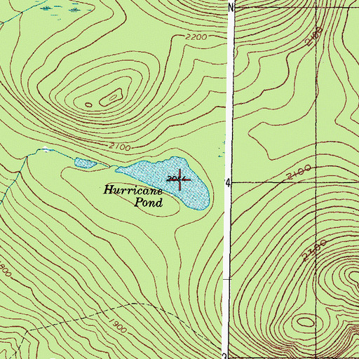 Topographic Map of Hurricane Pond, ME
