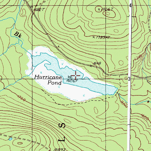 Topographic Map of Hurricane Pond, ME