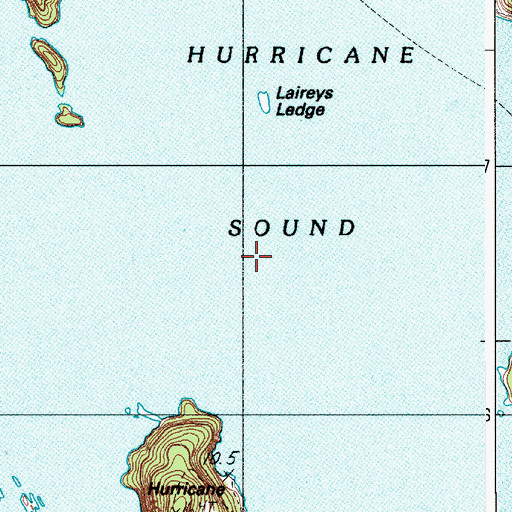 Topographic Map of Hurricane Sound, ME