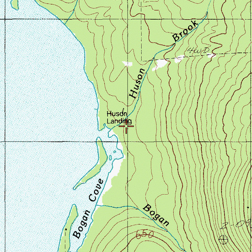 Topographic Map of Huson Brook, ME