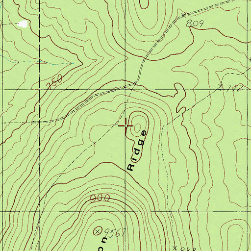 Topographic Map of Huson Ridge, ME