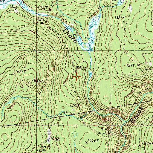 Topographic Map of Hussey Brook, ME
