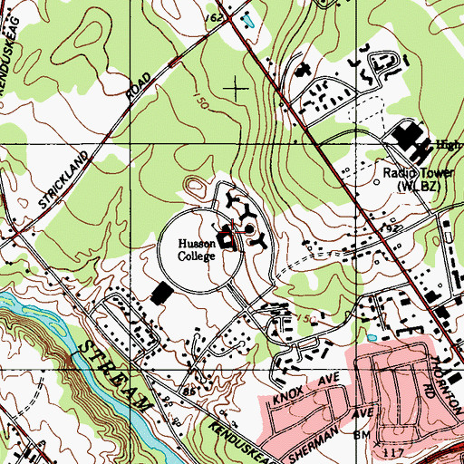 Topographic Map of Husson University, ME