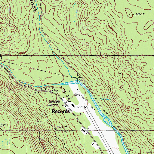 Topographic Map of Huston Brook, ME