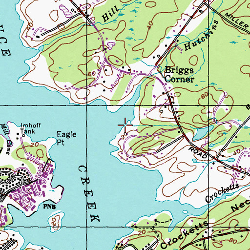 Topographic Map of Hutchins Creek, ME