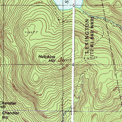 Topographic Map of Hutchins Hill, ME