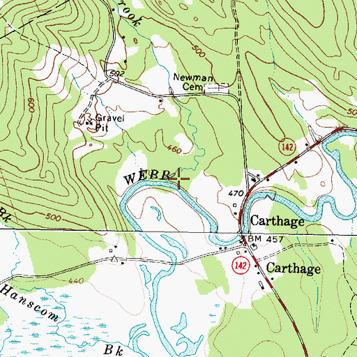 Topographic Map of Hutchinson Brook, ME