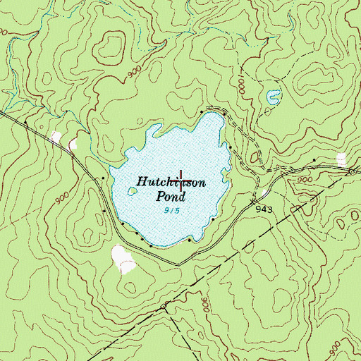 Topographic Map of Hutchinson Pond, ME