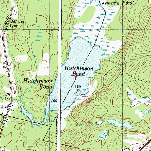 Topographic Map of Hutchinson Pond, ME