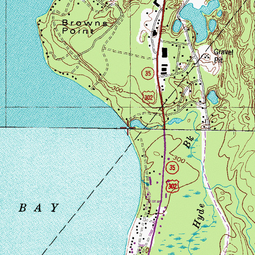 Topographic Map of Hyde Brook, ME