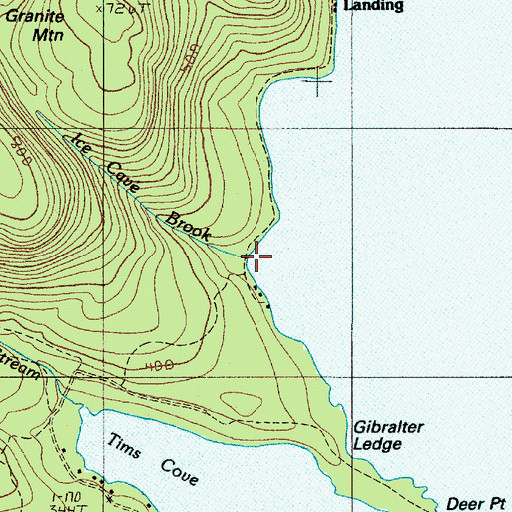 Topographic Map of Ice Cave Brook, ME