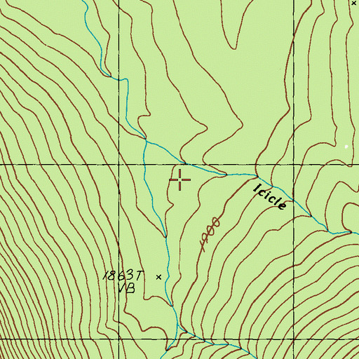 Topographic Map of Icicle Brook, ME