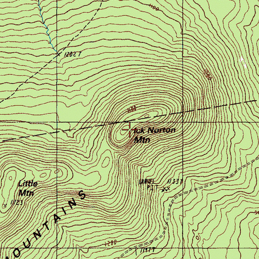 Topographic Map of Ick Norton Mountain, ME