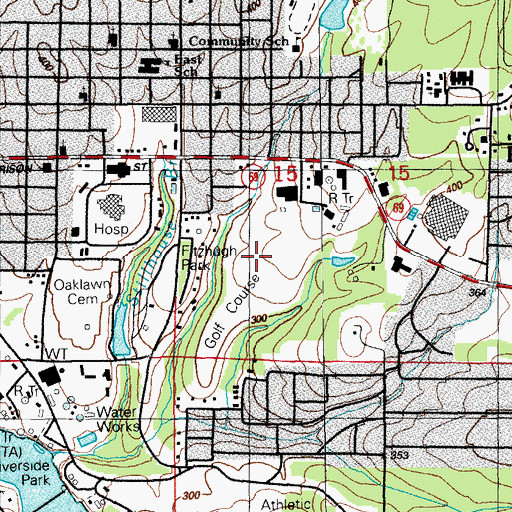 Topographic Map of Batesville Country Club, AR