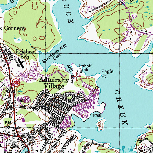 Topographic Map of Imhoff Tank, ME