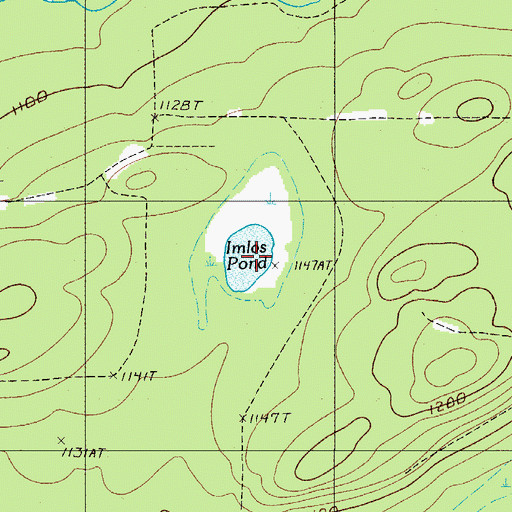 Topographic Map of Imlos Pond, ME