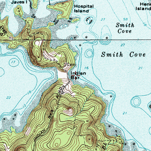 Topographic Map of Indian Bar, ME