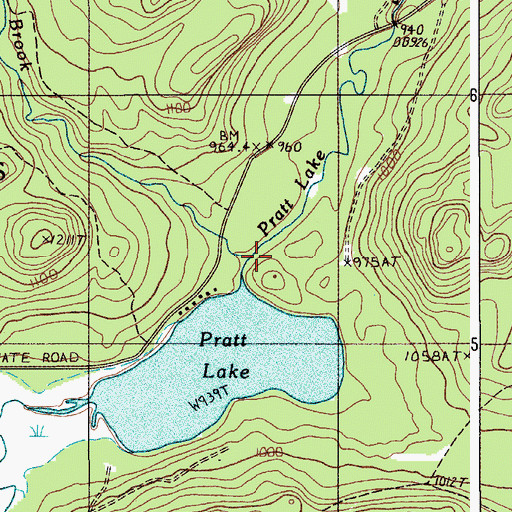 Topographic Map of Indian Brook, ME