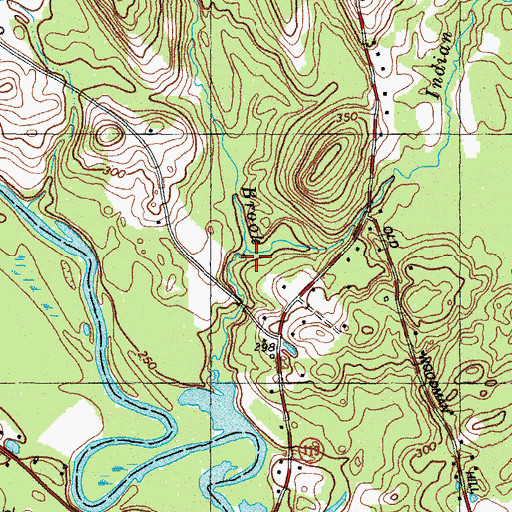 Topographic Map of Indian Brook, ME