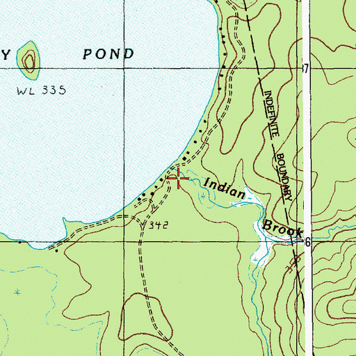Topographic Map of Indian Brook, ME