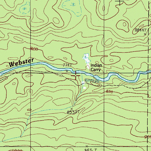 Topographic Map of Indian Carry, ME