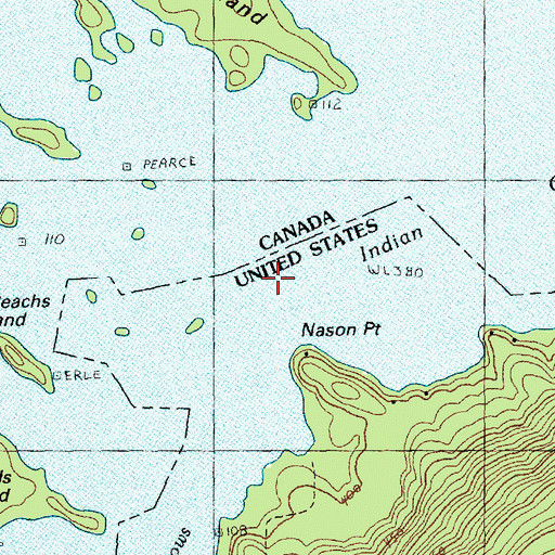 Topographic Map of Indian Channel, ME