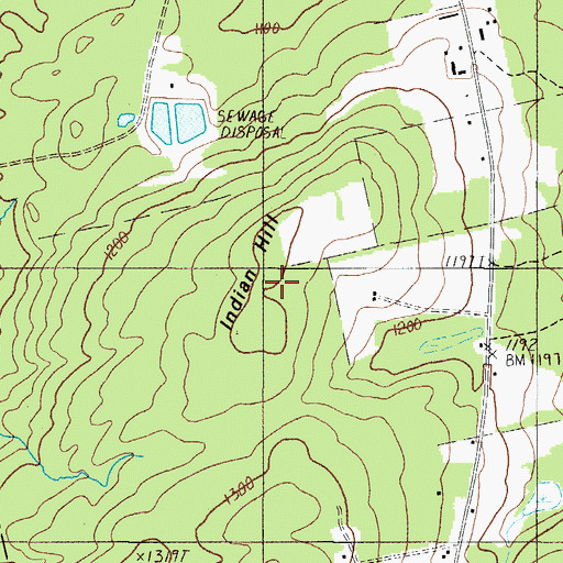 Topographic Map of Indian Hill, ME