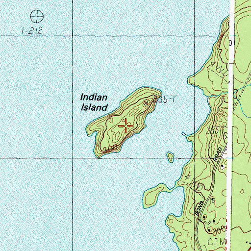 Topographic Map of Indian Island, ME