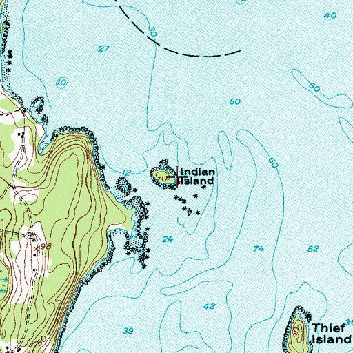Topographic Map of Indian Island, ME