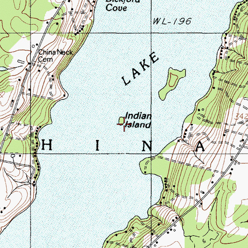 Topographic Map of Indian Island, ME