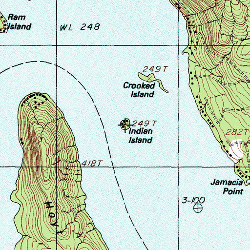 Topographic Map of Indian Island, ME