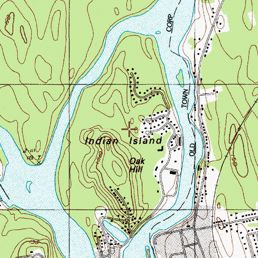 Topographic Map of Indian Island, ME