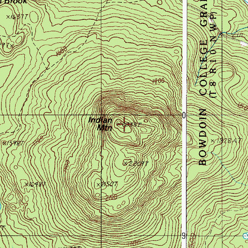 Topographic Map of Indian Mountain, ME