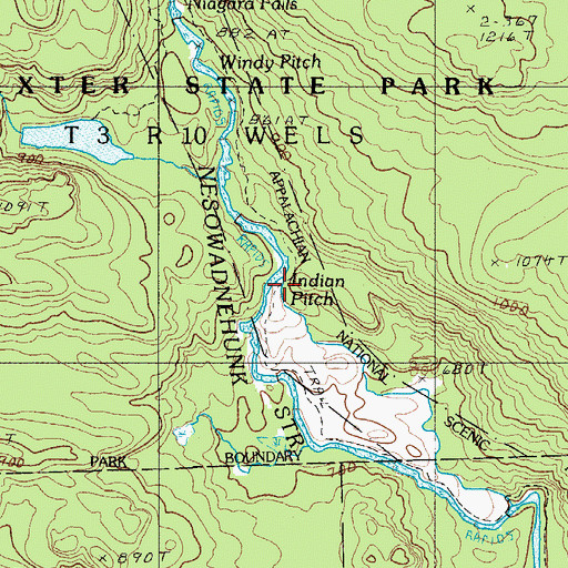 Topographic Map of Indian Pitch, ME