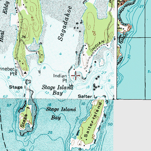 Topographic Map of Indian Point, ME