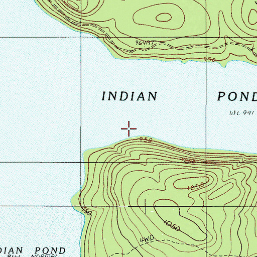 Topographic Map of Indian Pond, ME