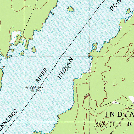 Topographic Map of Indian Pond, ME