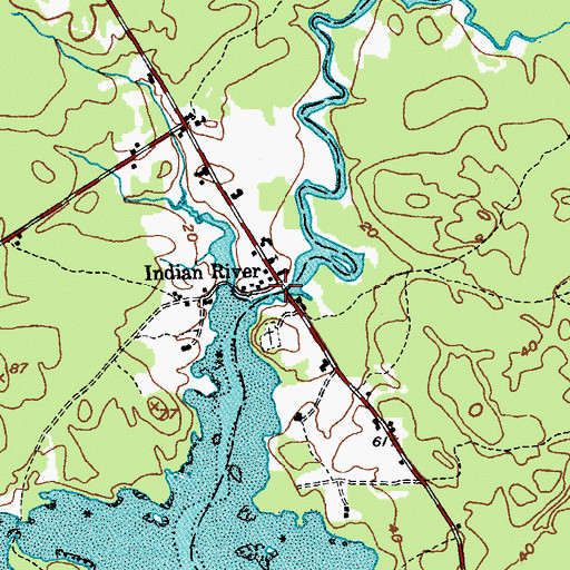 Topographic Map of Indian River, ME