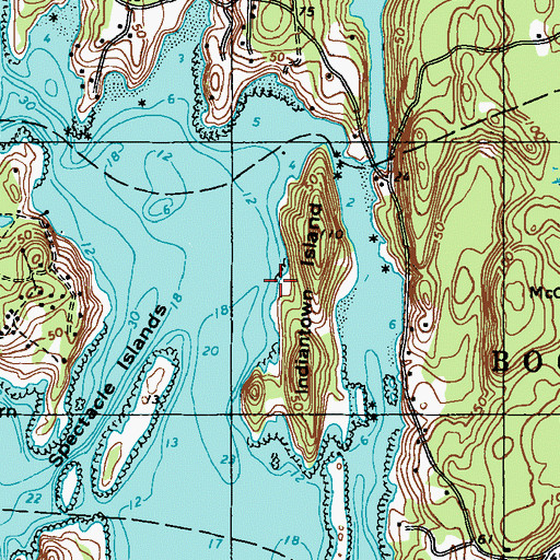 Topographic Map of Indiantown Island, ME