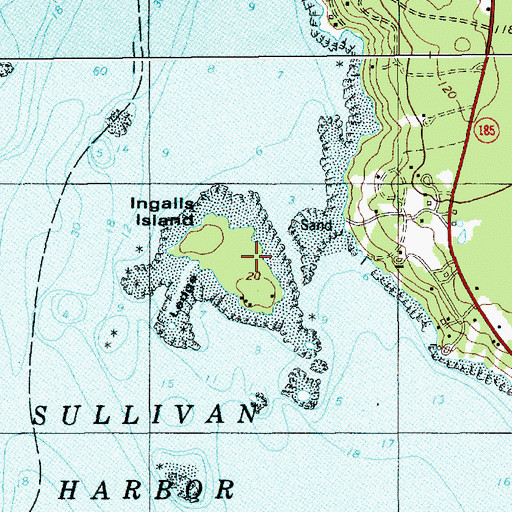 Topographic Map of Ingalls Island, ME